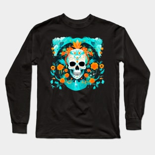 Catrina skull with merilands Long Sleeve T-Shirt